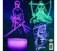 One Piece Roronoa Zoro Lampada 3D Illusione Lampe Touch Bambini Home Decor One P