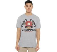 One Piece Season Two Chopper Face (Front Print) T Shirt, Heather Grey Unisex-Adulto