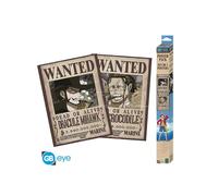 One Piece Set 2 Posters Chibi 52x38 Cm Wanted Mihawk & Crocodile Abystyle