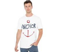 mandarin creative ltd One Piece Sketch Anchor Simple T Shirt, Bianco, L Unisex-Adulto