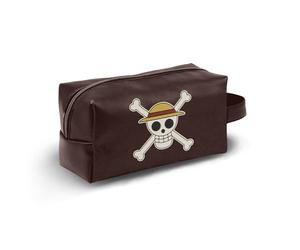One Piece Skull-Borsa da Toilette da Viaggio Brick PLUS, Marrone, 27 x 13 cm