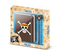 One Piece Skull-Confezione Regalo con Diario e Penna a Sfera Fashion, Marrone