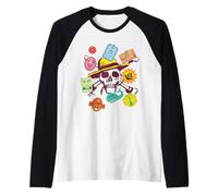One Piece Skull Travel Stickers Maglia con Maniche Raglan