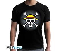 Abbigliamento One Piece: Skull With Map Black Basic (T-Shirt Unisex Tg. S)