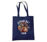 One Piece Straw Hat Crew Borsa Tote Riutilizzabile per Spesa e Viaggi, Navy
