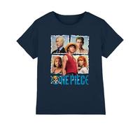 One Piece Straw Hat Group T-Shirt Bambini, Navy, 12-13 A