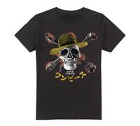 One Piece Straw Hat Maglietta Jolly Roger Uomo (TV5214)