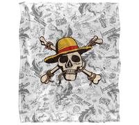 One Piece Straw Hat Skull And Crossbones Coperta super morbida al tatto setoso 152 X 127 Cm
