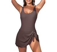 One Piece Swimsuit Women Tummy Control - Sexy Swim Dress for Skirt Bathing Suit, with Built in Bra (#12,4)