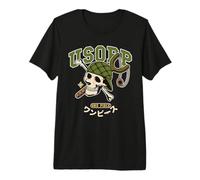 One Piece Usopp Collegic Skull Maglietta Premium