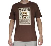One Piece Wanted Ruffy Uomo T-Shirt Nero L 100% Cotone Regular