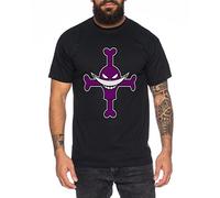 One Piece Whitebeard Flag T-Shirt Nerd in Diversi Colori, Colour:Schwarz;Größe2:Medium