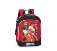 ONE PIECE - Zainetto Bambino Ufficiale One Piece, con 2 Ampi Spazi Centrali, Capiente Tasca Frontale, Spallacci Regolabili e Imbottiti, Retro e Fondo Termoformati, 23 x 30H x 10 cm