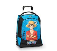 ONE PIECE - Zaino Scuola Trolley Ufficiale One Piece, Maniglia Regolabile, Trolley Staccabile, Spallacci Imbottiti e Regolabili, Scomparto Principale, Tasca Frontale, Chiusure A Zip, 36x47hx23cm