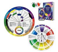ONE+PLUS, 2 pezzi, ruota dei colori, colore ruota, giradischi del cerchio dei colori italiano, ruota dei colori tascabile, per pittura, design e trucco (italiano)