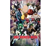 One Punch Man - Collage - Poster Plakat Druck - Größe 61x91,5 cm + Wechselrahmen, Shinsuke® Maxi Kunststoff Schwarz, Acryl-Scheibe