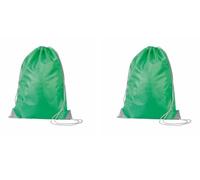 ONE SHOP Sacca Zainetto Sportiva Gym Sack Sport Ginnastica Nuoto Borsa Coulisse Palestra Impermeabile Viaggio Scarpe Scuola Asilo Bambini Adulti Unisex (2 Pezzi) (Verde)