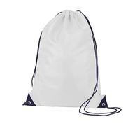 ONE SHOP Sacca Zainetto Sportiva Gym Sack Sport Ginnastica Nuoto Borsa Coulisse Palestra Impermeabile Viaggio Scarpe Scuola Asilo Bambini Adulti Unisex (2 Pezzi) (Bianco - Blu)
