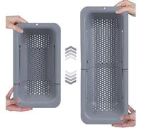 ONE SHOP Scolapiatti Da Lavello Allungabile: Colino Maglia Fine Adattabile A Ogni Lavello, Scolapiatti Pieghevole Cestino Lavandino - Scolapasta Set Cucina Di Alta Qualità (Grigio)