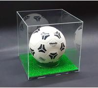 ONE SHOP Vetrina per Pallone da Calcio in Plexiglass Trasparente Teche Espositiva con Base Nera Box Porta Pallone Antipolvere Custodia Protettiva per Palloni Autografati da Collezione