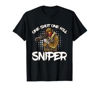 One Shot One Uccide Sniper Sniper Maglietta