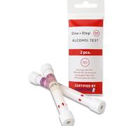 One Step Test Alcol, Set di 2 Etilometri Monouso, Usa e Getta, Precisione 98%, Certificato TransCom