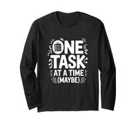 One Task At A Time (Maybe) ADHD Ansia Mentale Ironia Maglia a Manica