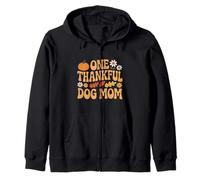 One Thankful Dog Mom Ringraziamento Felpa con Cappuccio