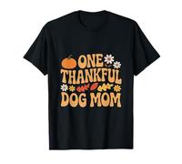 One Thankful Dog Mom Ringraziamento Maglietta