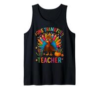 One Thankful Teacher Thanksgiving Cute Color Pencils Turkey Canotta