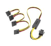 (One to four) Efficient 6pin to Sata Hard Drive Powers Supply Adapters Cable 6Pin To Mainboard HDD SATA Powers Cord Power Wire Multicolor