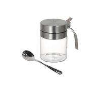 One-Touch Lid Spice Jar with Spoon - 10.1 fl oz Kitchen Storage Container Suitable for Various Kitchen Brands (Single Unit)