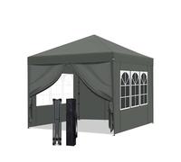One-Touch Pop Up Gazebo 3x3 Pieghevole Impermeabile, con 4 Pareti, Tessuto Oxford 210D, Protezione UV 50+, Portatile Gazebo Esterno Resistente per Esterno, Matrimonio, Festa