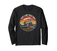 One Track Mind divertente treno amante vintage ferrovia design Maglia a Manica