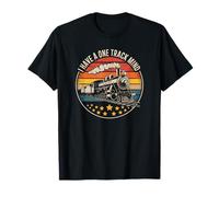 One Track Mind divertente treno amante vintage ferrovia design Maglietta