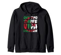 One Two Three Viva l'algérie Algeria Algériens DZ Algérien Felpa con Cappuccio