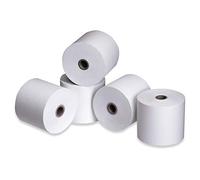 One Ufficio 50 Rotoli Carta Termica Omologati 57 mm x 30 mm, Anima 12 mm, 24 metri, Senza BPA, Confezionati in 5 Buste da 10 Pezzi, per Registratori di Cassa e Stampanti Termiche