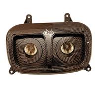 one VARIANTE FARO ANTERIORE BOOSTER (MASCHERA FARO anteriore ALOGENA di colore CARBONIO compatibile con MBK BOOSTER/YAMAHA BWS dal 2004)