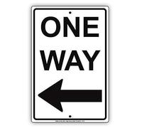 One Way Left Arrow Pointer Outdoor Door Sign Outdoor Courtyard Decoration Sign 20,3 x 30,5 cm