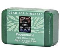 One With Nature Pane di sapone esfoliante con bucce di semi di canapa - A base di sali minerali del Mar Morto e burro di karitè - 200 g