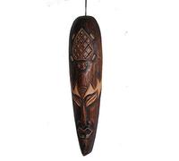One World is Enough Commercio Equo Solidale Intagliata A Mano 'Stile Africano' Indigeno Borneo Tribale 'Lungo' Maschera 51 cm Alto by 11 cm Ampio