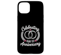 One Year Of Marriage Milestone Celebrating Our 1st Wedding Custodia per iPhone 15 Plus