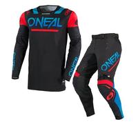 O'Neal 2025 Kit Motocross Prodigy Five Four Combo Nero Blu Off Road Enduro