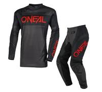 O'Neal 2025 Motocross Kit Combo Elemento Abbigliamento Race Ragazzi Nero Grigio