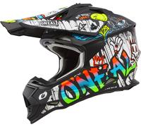 ONeal 2SRS Rancid, casco a croce S male Opaco Nero/Bianco/Rosso/Blu
