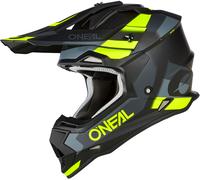 ONeal 2SRS Spyde S23, casco a croce XL male Opaco Nero/Grigio/Giallo Fluo