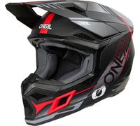 Oneal 3SRS HAZE Casco da motocross, nero-grigio-rosso, taglia S per maschi