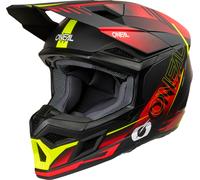 Oneal 3SRS HAZE Casco da motocross, nero-rosso-giallo, taglia XS per maschi