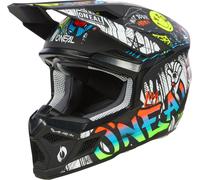 Oneal 3SRS Rancid Casco da motocross per bambini, nero/multicolore, Taglia Y/M (50/51)