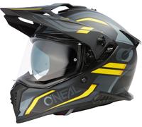 Oneal A-SRS Spike Casco da motocross, nero-grigio-giallo, taglia XL per maschi